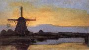 Piet Mondrian The mill at night oil on canvas